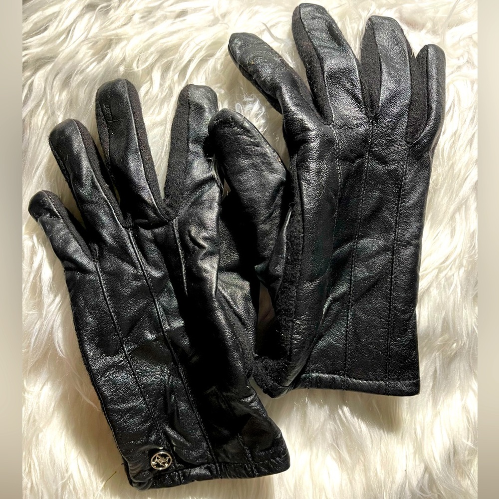 Electronics/Screen Touch Black Leather Gloves - image 2